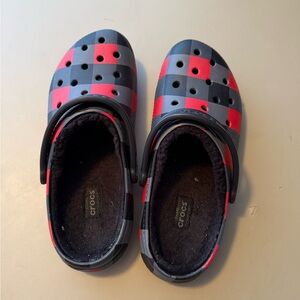 Crocs Mens Red and Black checker print